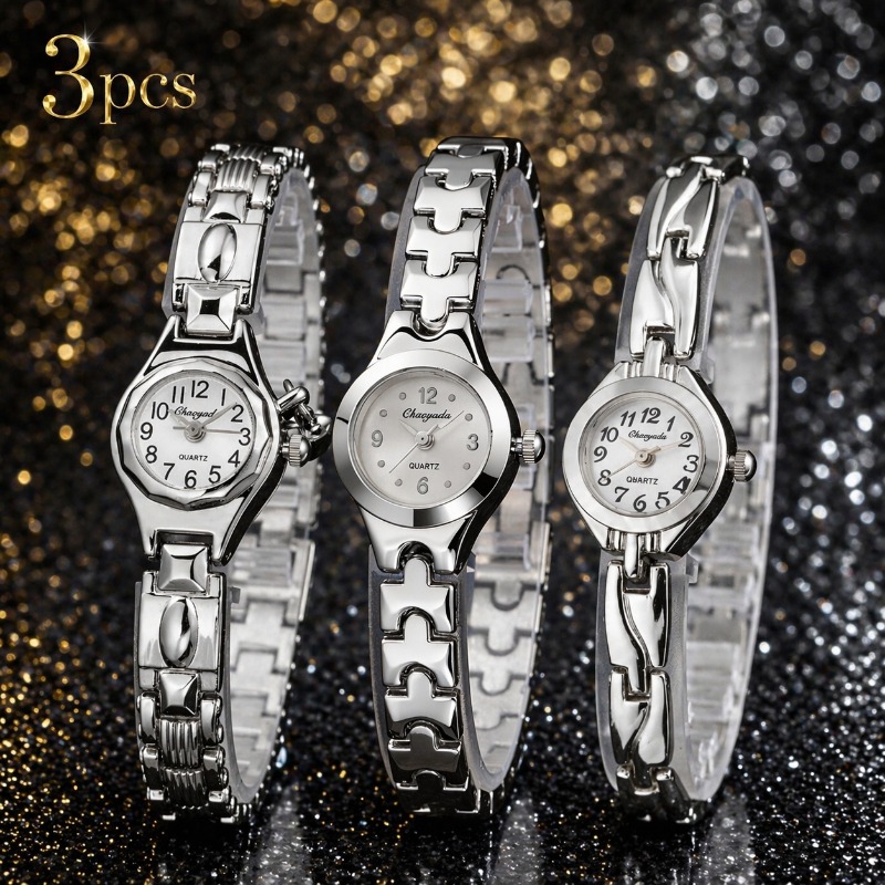 Luxury Watch Arabic - 3 Pieces Fashion Women Watches Set