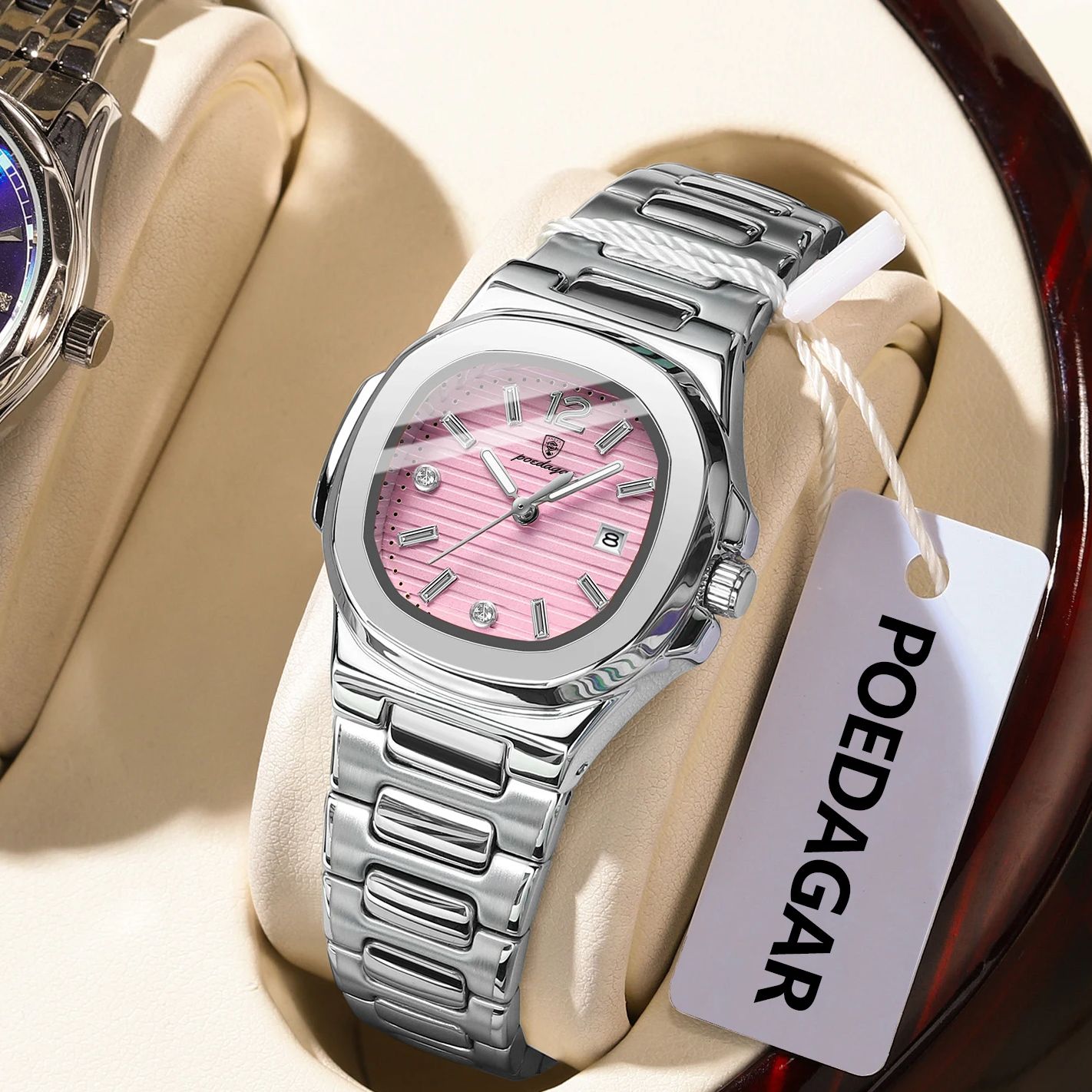 Ladies Luxury Watch - POEDAGAR Square Fashion Woman Wristwatch Luminous