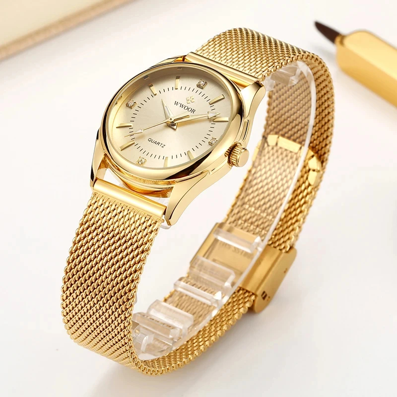 Luxury Watch Diamond - WWOOR Luxury Brand Dress Gold Watch