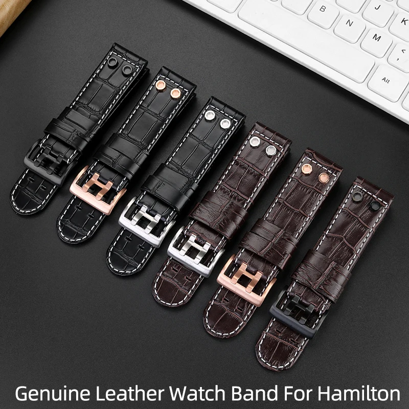 Field Watch Military - Genuine Leather Watch Band 22mm 24mm
