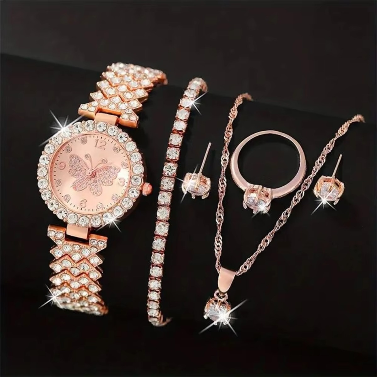 6PCS/Set Luxury Rhinestone But - Luxury Watch Kit 评论和价格