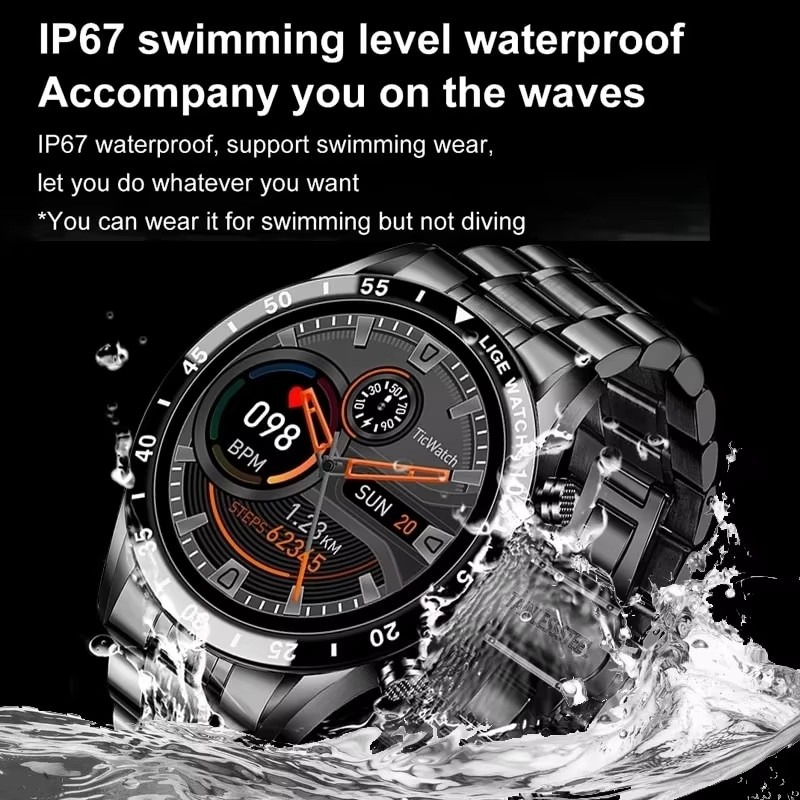 LIGE New Bluetooth Call Smart  - Luxury Watch Arabic 评论和价格