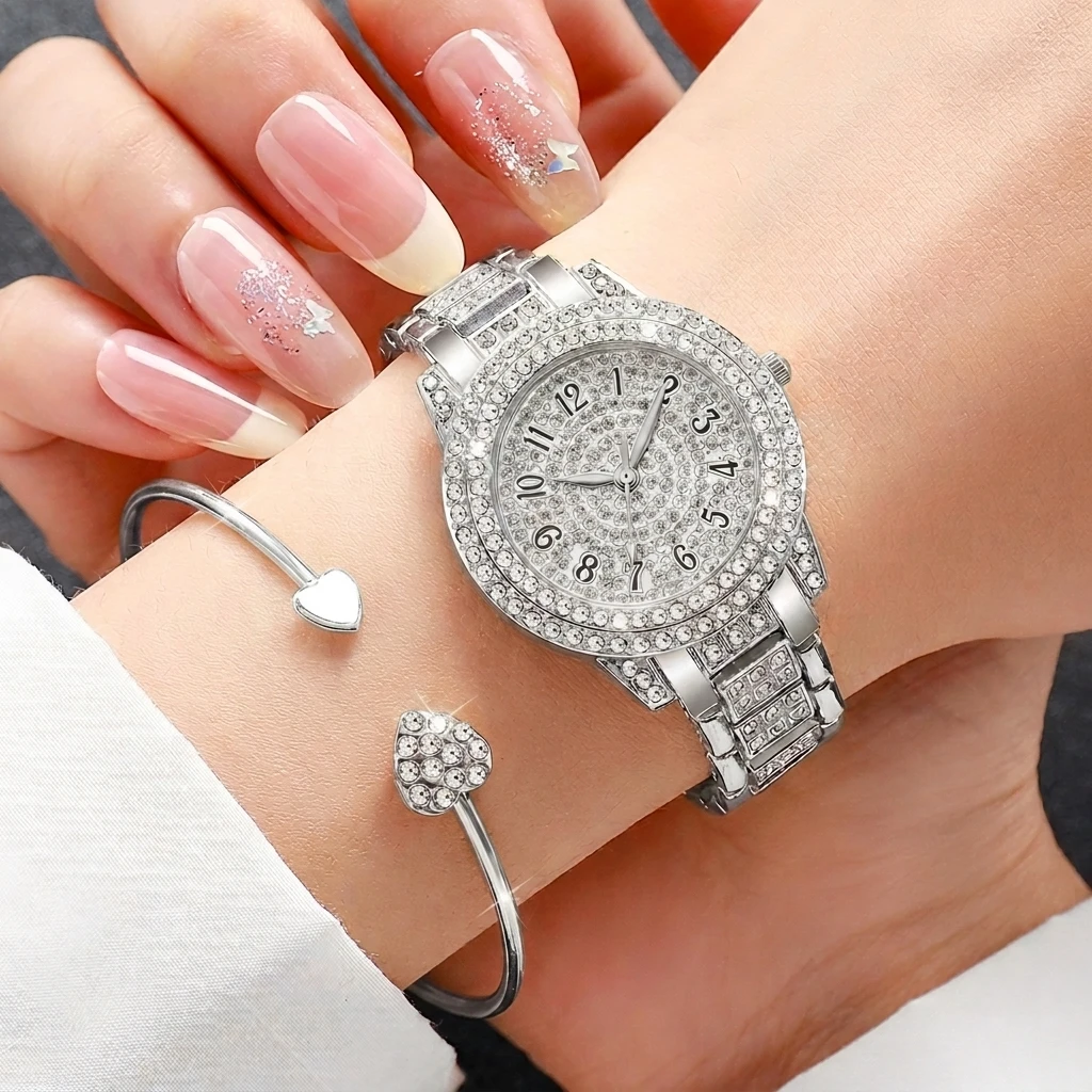6PCS Fashion Rhinestone Women  - Luxury Watch Kit 评论和价格