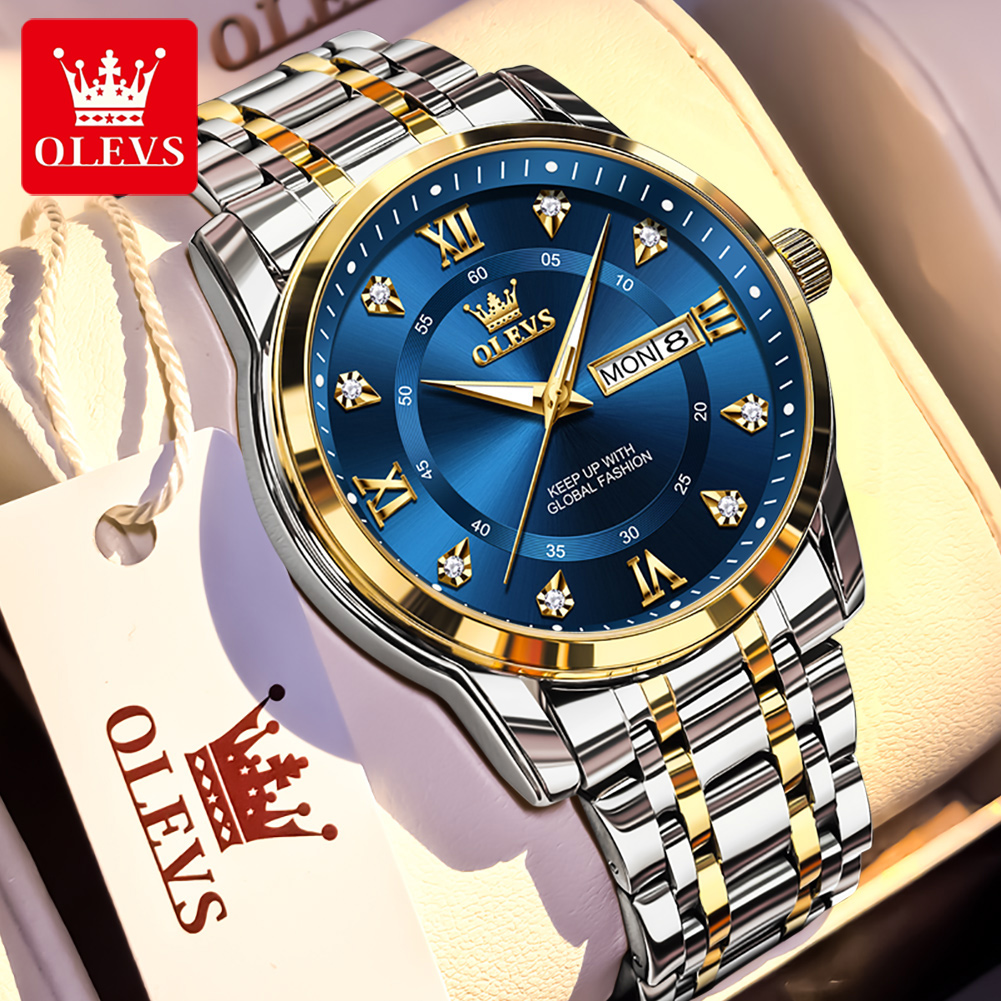 OLEVS Brand Fashion men's watc - Luxury Watch Logo 评论和价格