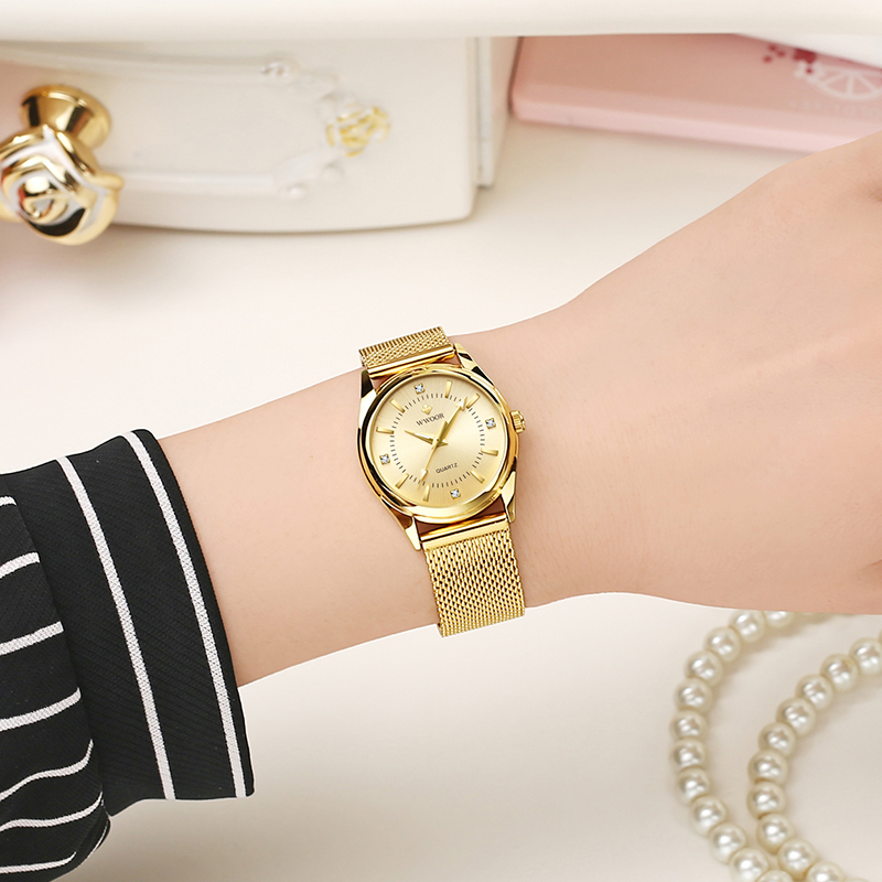 WWOOR Luxury Brand Dress Gold  - Luxury Watch Diamond 评论和价格